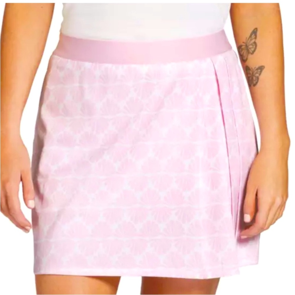 🆕 Lady Hagen SIDE PLEAT SKORT WOMENS PINK SEASHELLS GOLF TENNIS ACTIVEWEAR XL